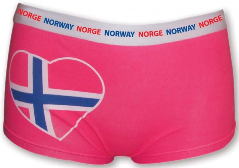 Women Boxers, pink with norwegian flag