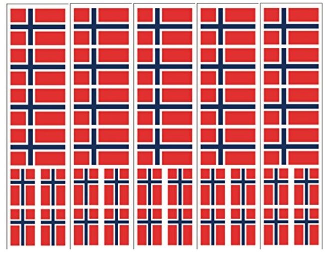 Hovedbilde Ansiktstatovering - Norske flagg - 40 flagg