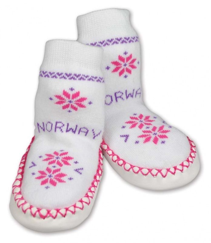 Moccasin socks, white