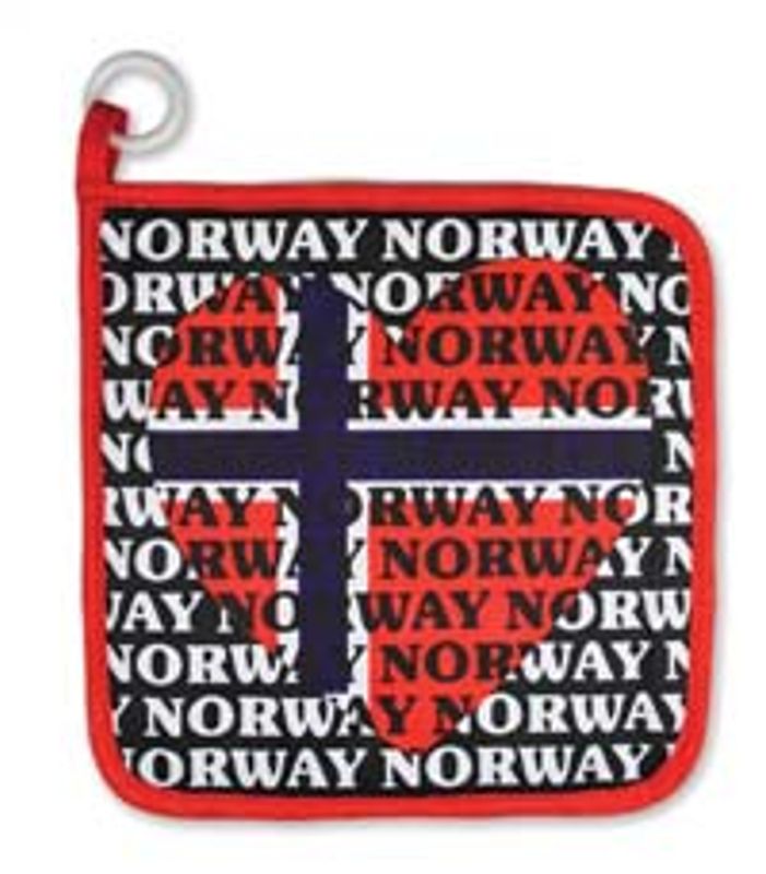Grytelapp - Sort - Norsk flagg - Hjerte