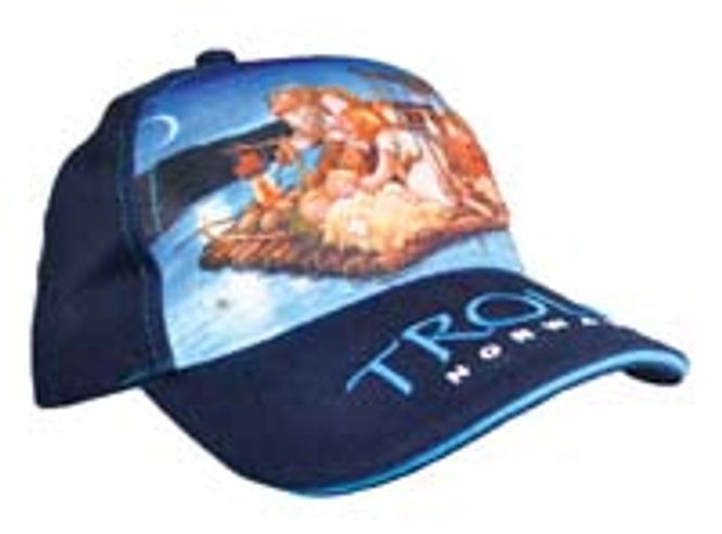 Main Image Blue kids cap, trolls on a raft